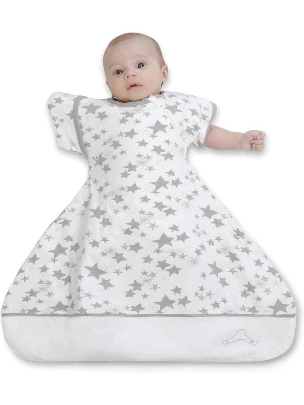 Cozy Organic Cotton Swaddle Sack for Newborns 0-6 Months, Arms Up, Free Hip